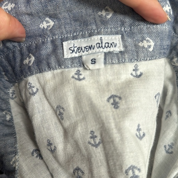 STEVEN ALAN MADE IN USA NAUTICAL ANCHOR COTTON DRESS - Picture 2 of 2